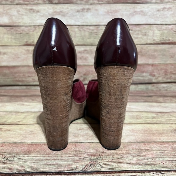 Chloe Red Suede Platform Heels - Picture 2 of 8